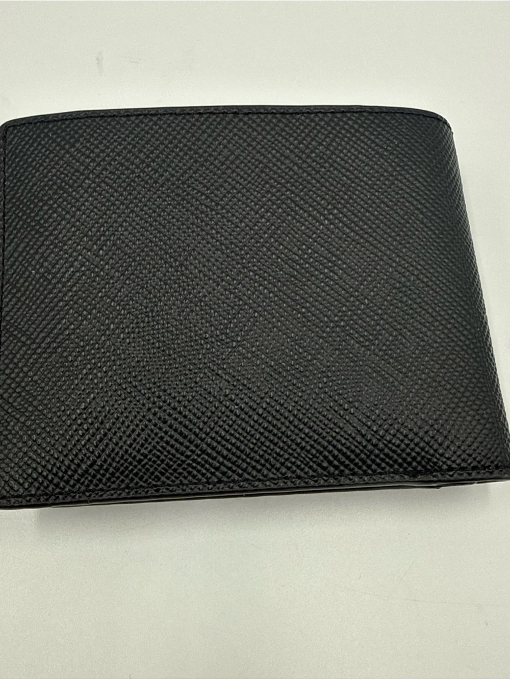 Michael Kors Black Saffiano Leather Men's Bi-Fold Wallet with Gold Logo